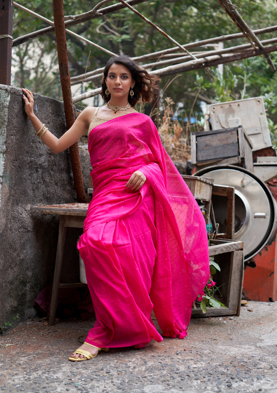 Rani Sequence Saree
