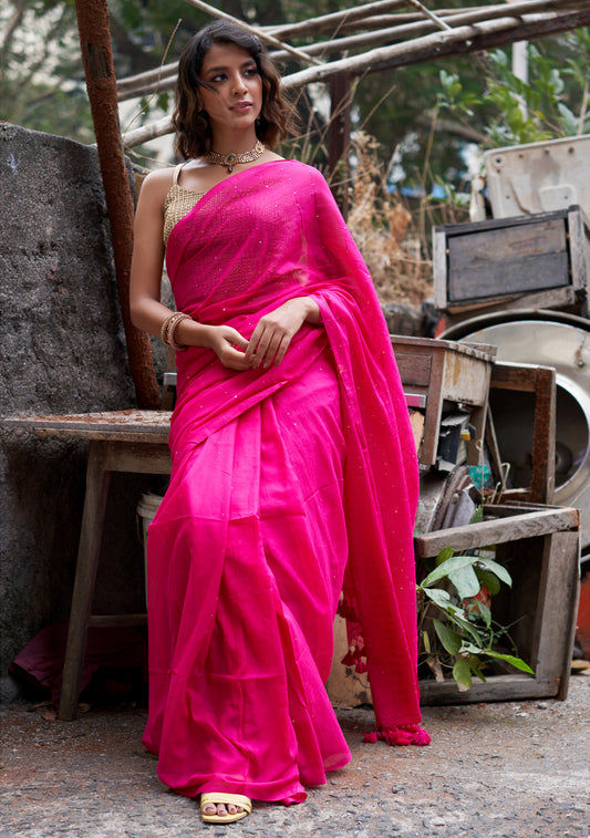 Rani Sequence Saree