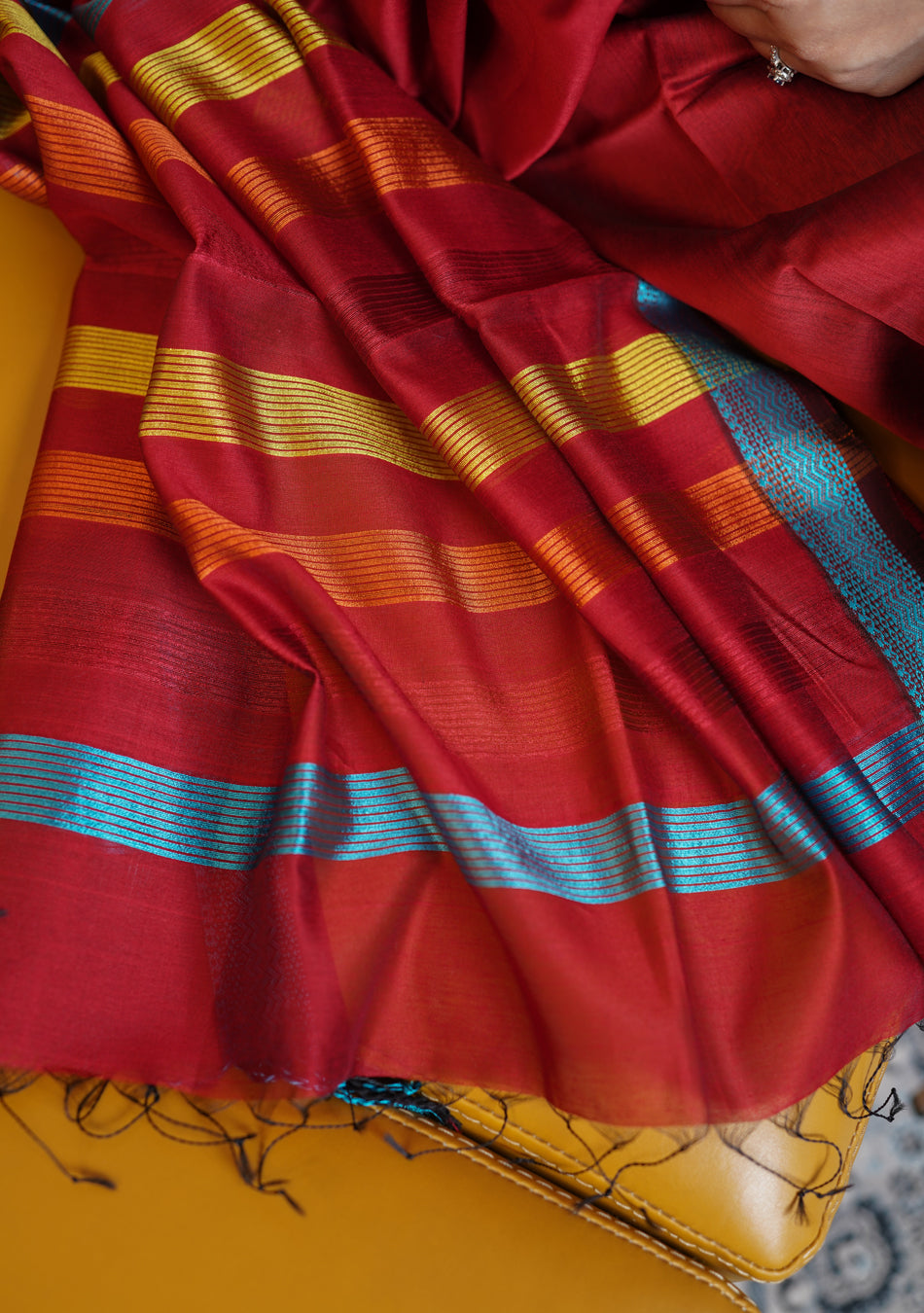 Red Maheshwari Silk Suit