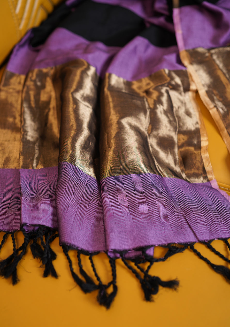 Purple and Black Maheshwari Handloom Suit