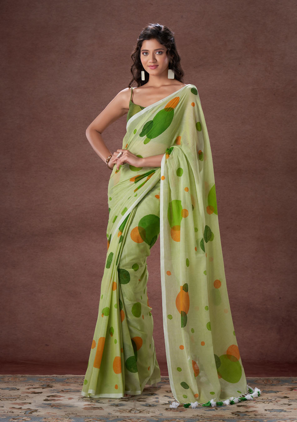 Green and Orange polka