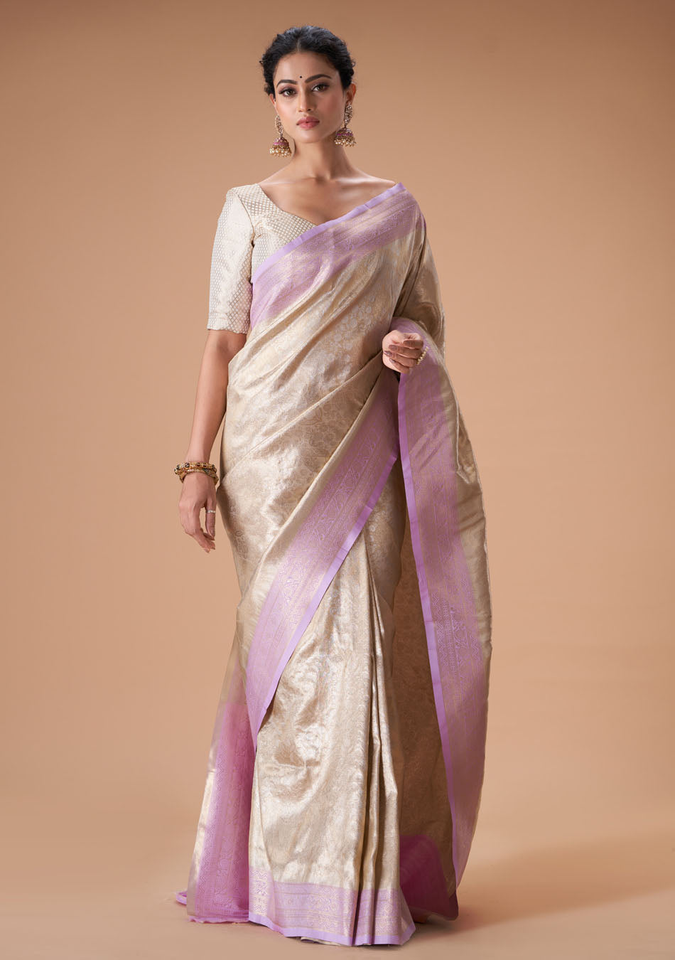 Mauve Gold Silk Saree