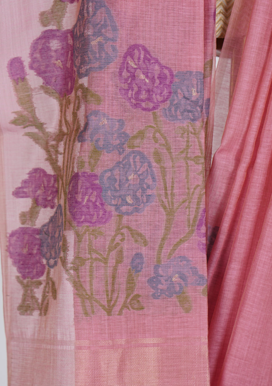 Pinkish Peach Butterfly Jamdani Saree