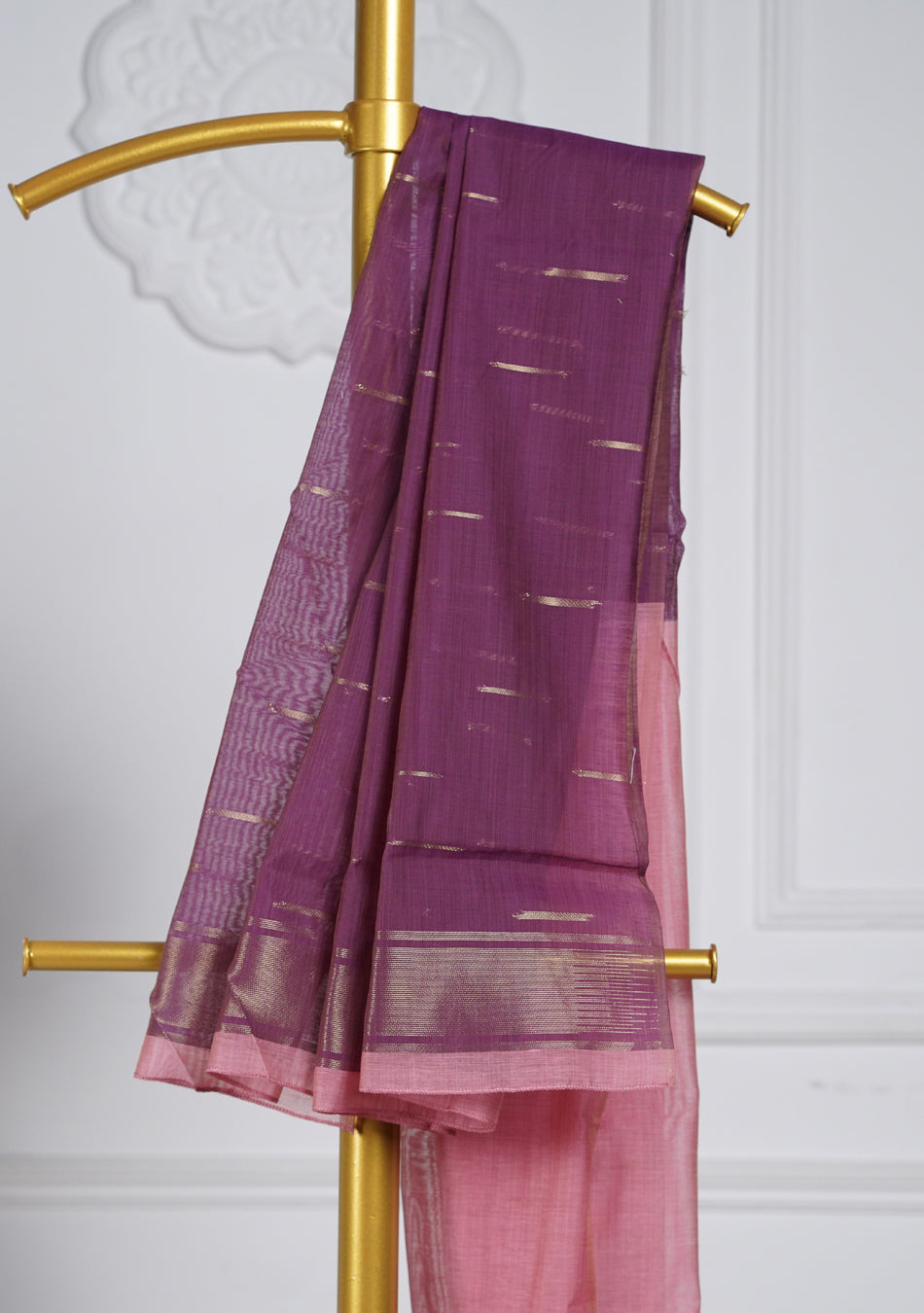 Pinkish Peach Butterfly Jamdani Saree