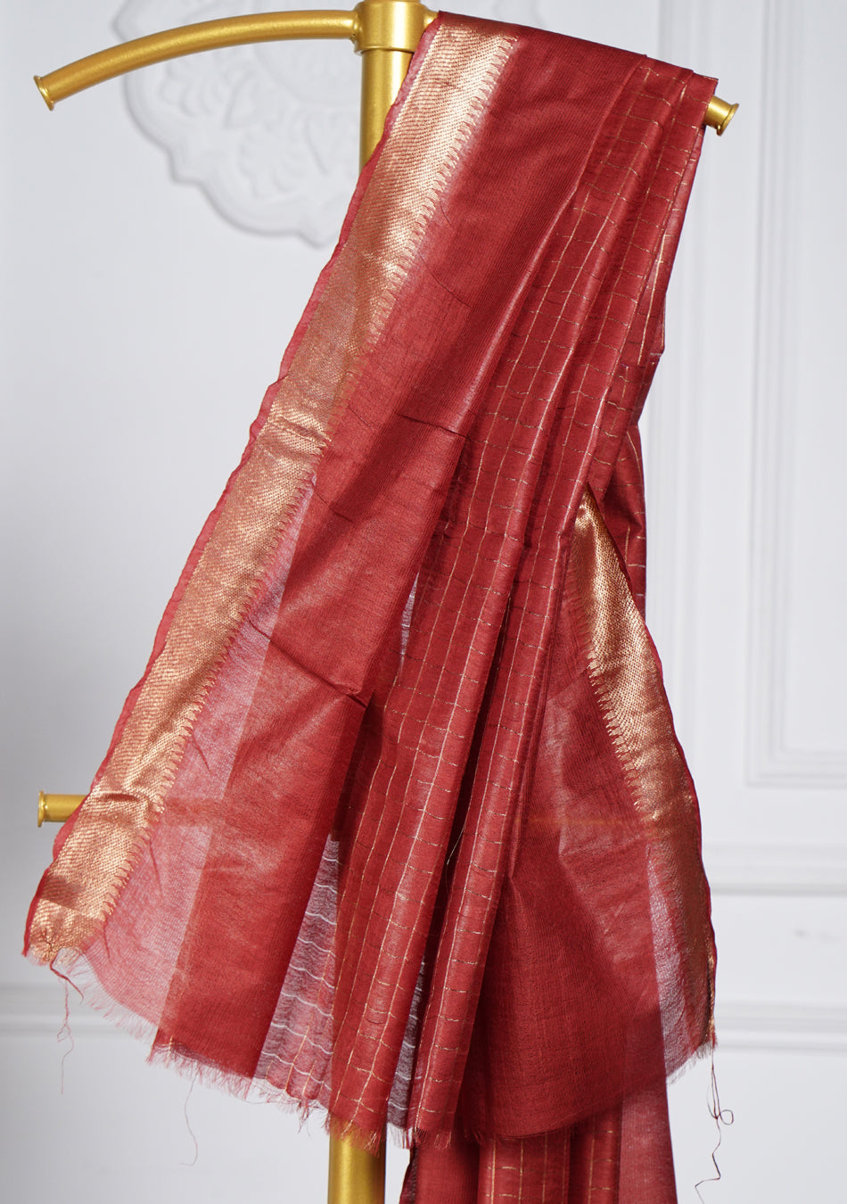 Reddish Maroon Silk Saree