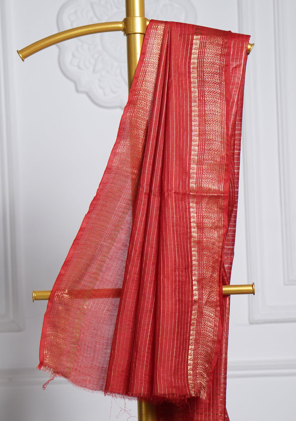Rust Orange Silk Saree (Copy)