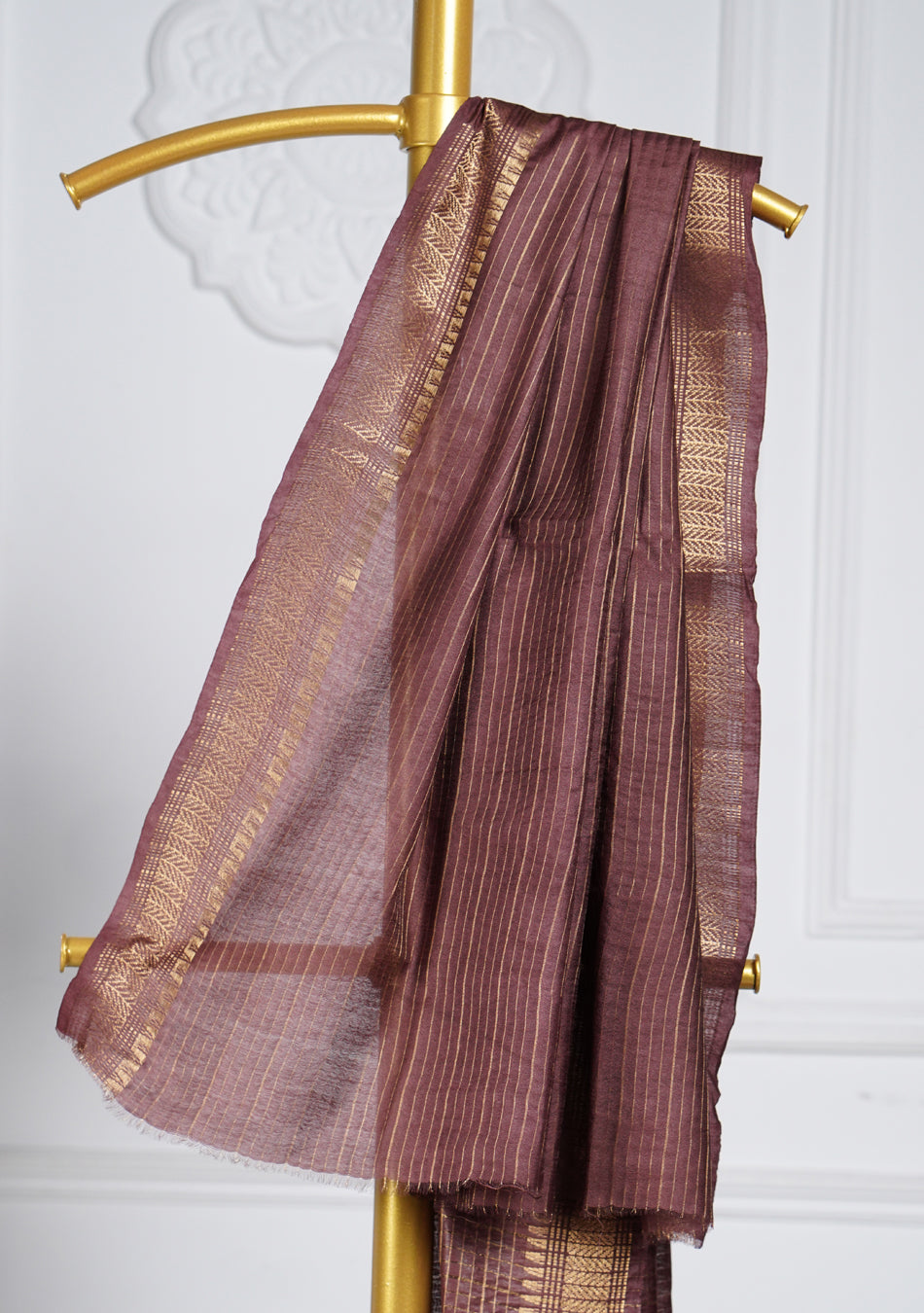 Brunette Brown Silk Saree