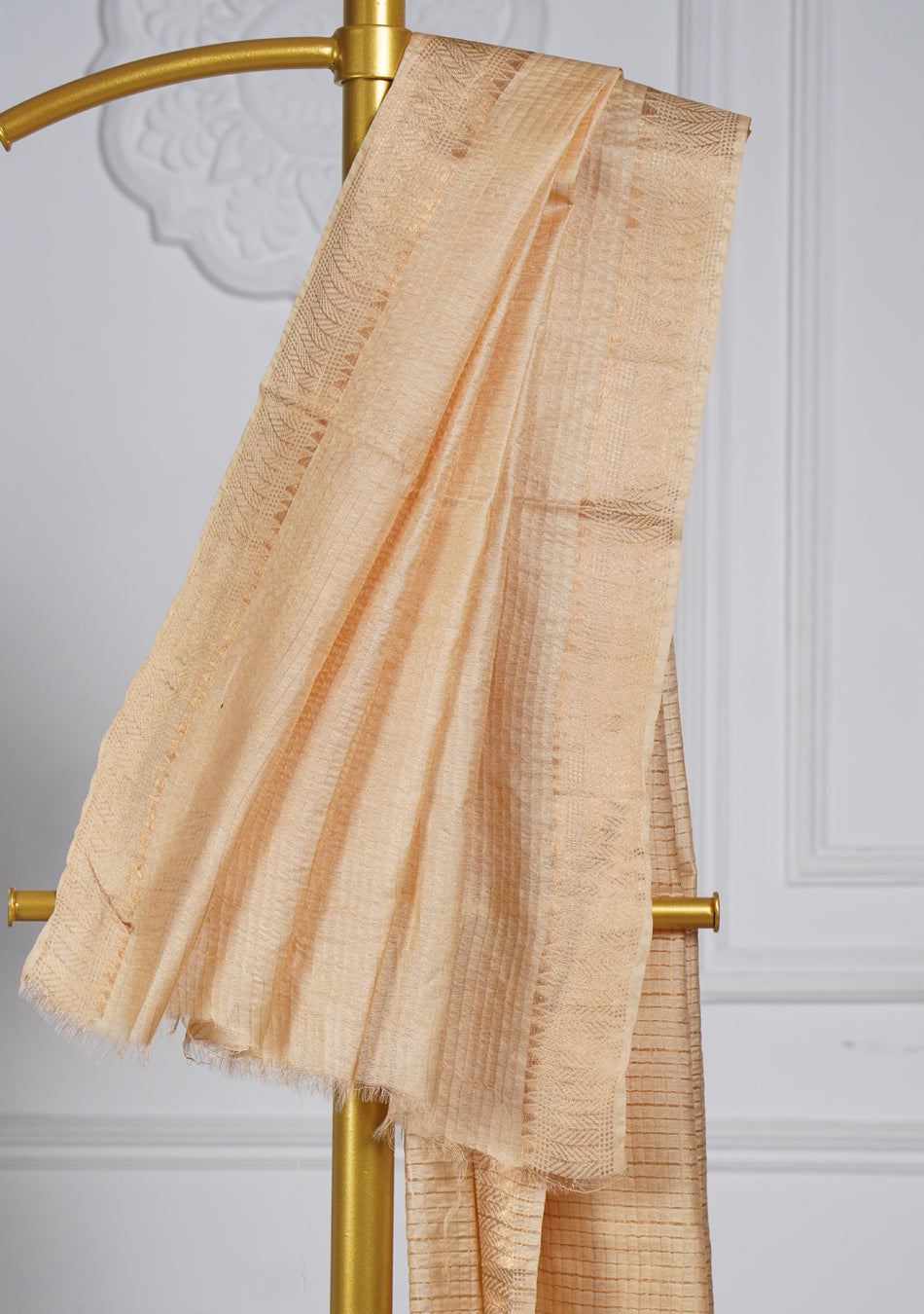 Golden Beige Silk Saree