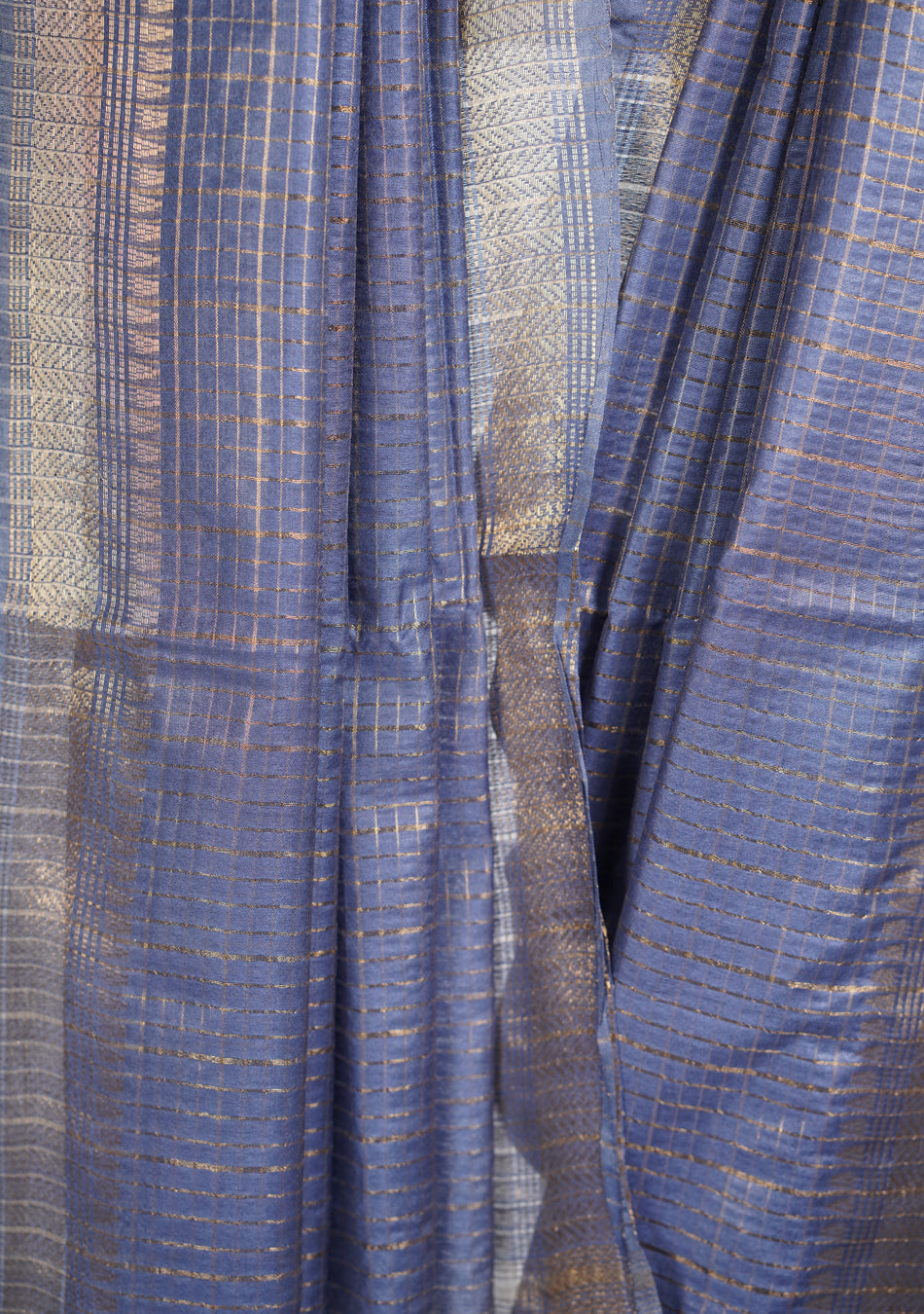 Ash Blue Silk Saree