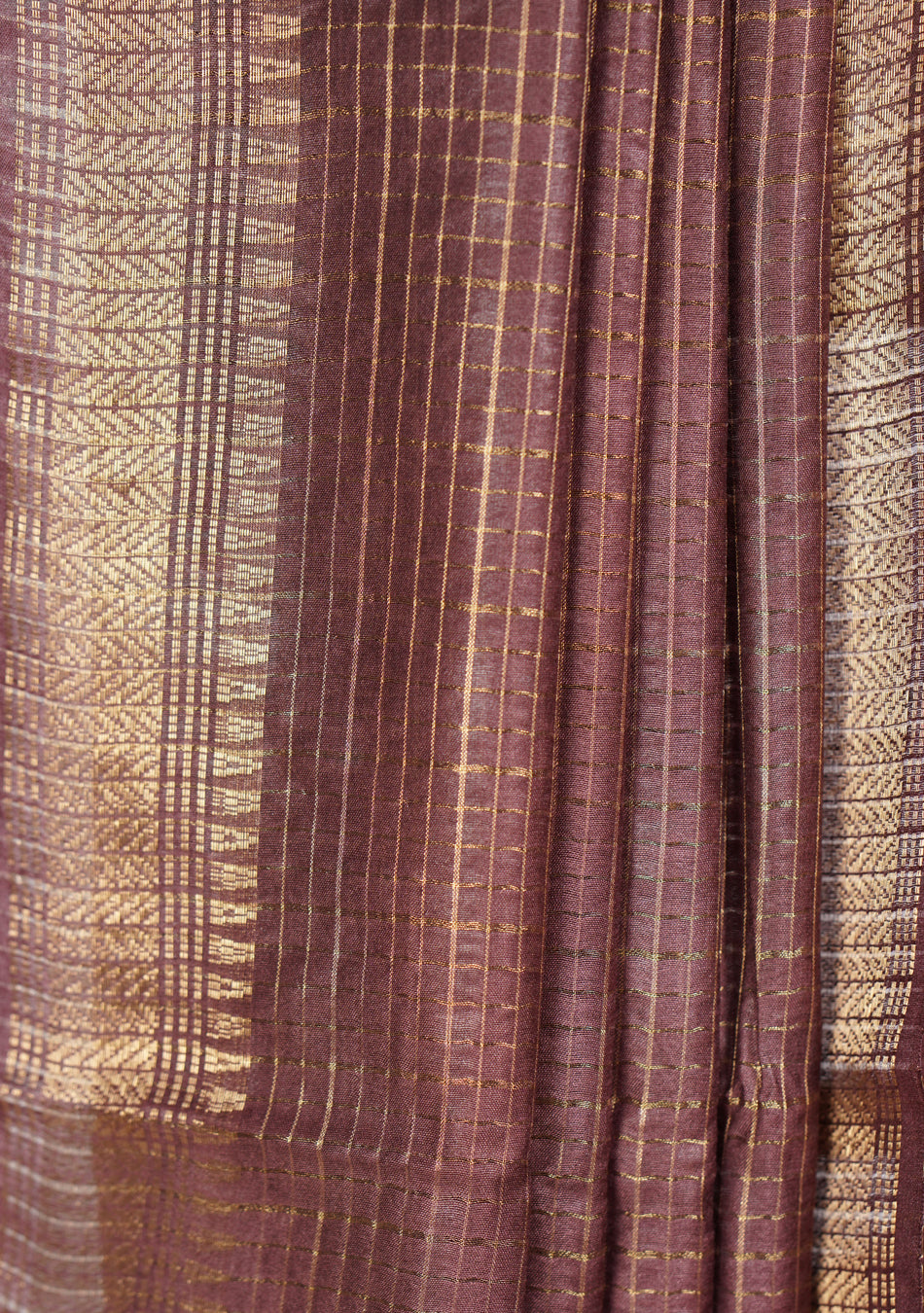 Brunette Brown Silk Saree