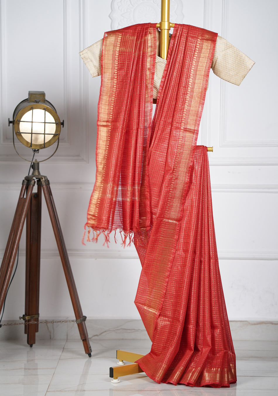 Rust Orange Silk Saree (Copy)