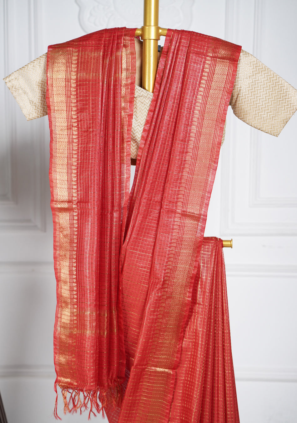 Rust Orange Silk Saree (Copy)