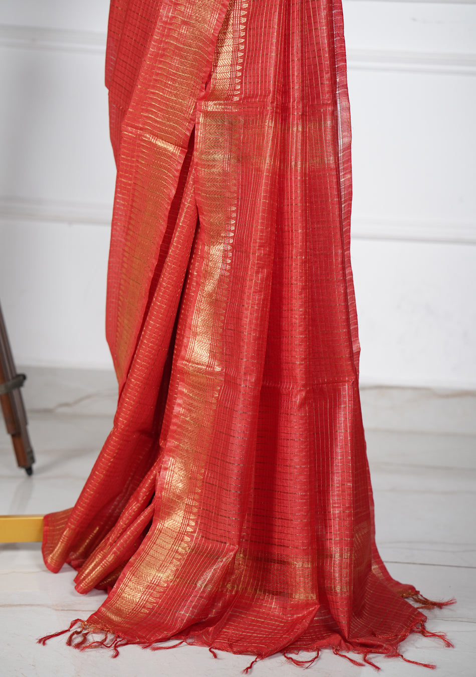 Rust Orange Silk Saree (Copy)