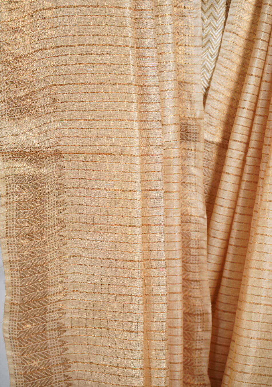 Golden Beige Silk Saree