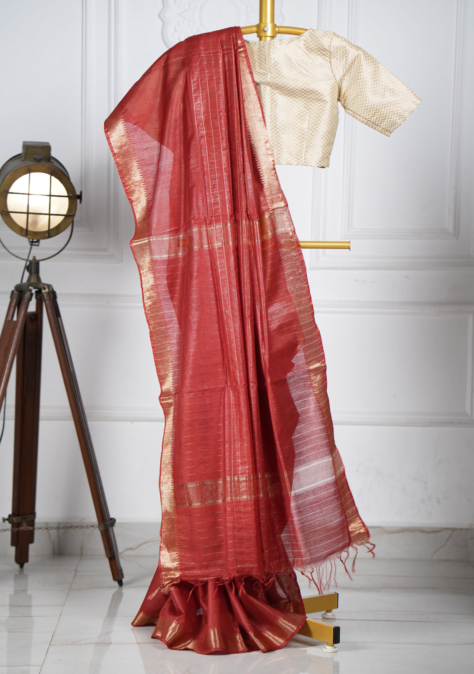 Reddish Maroon Silk Saree
