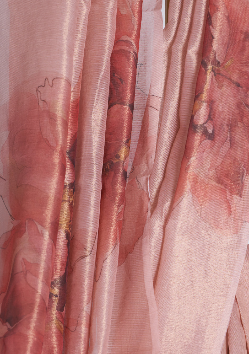Nude Beige Organza Saree