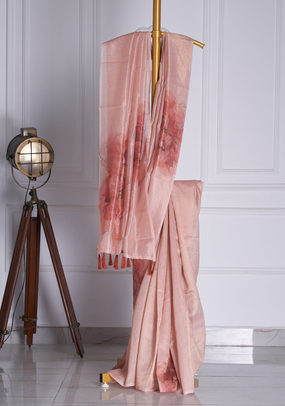 Nude Beige Organza Saree