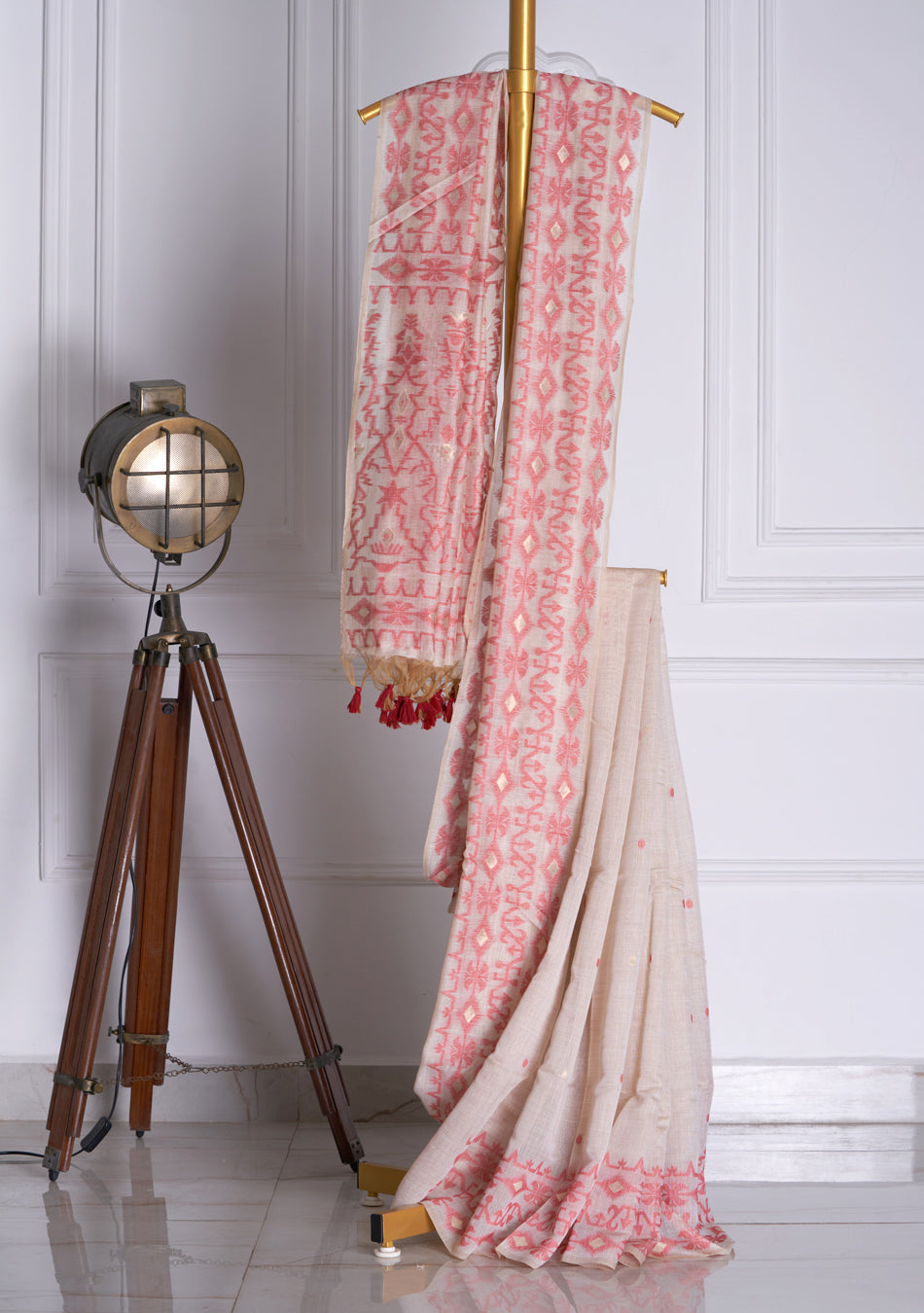 Red Jamdani Saree