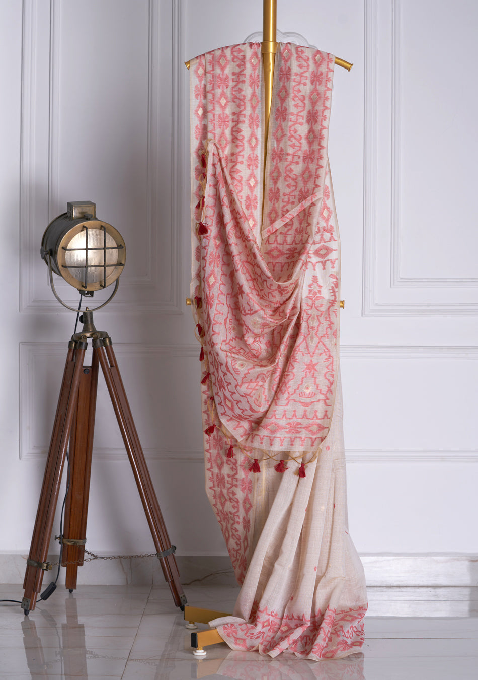 Red Jamdani Saree