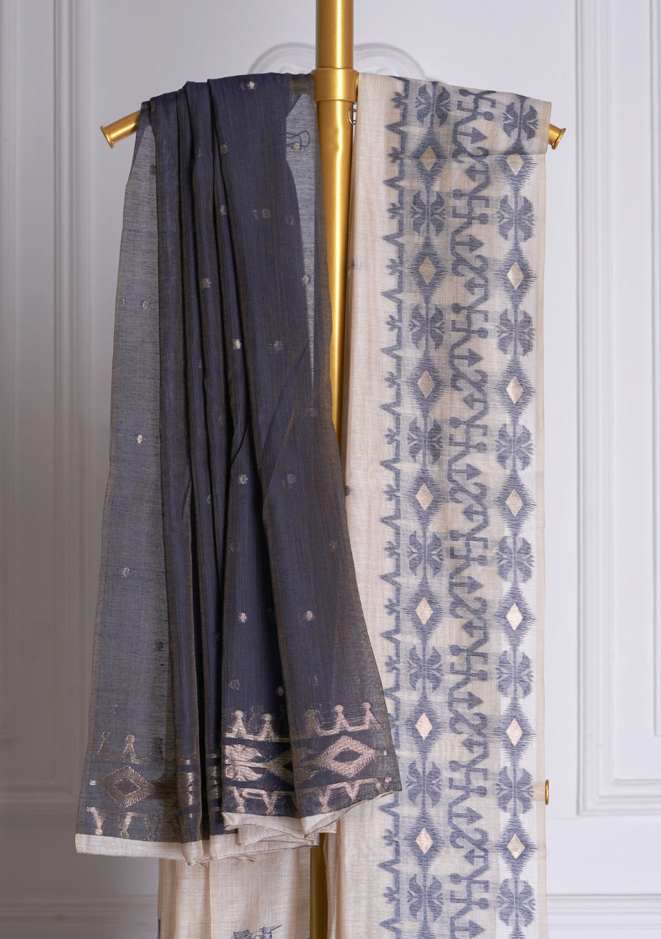 Navy blue Jamdani Saree