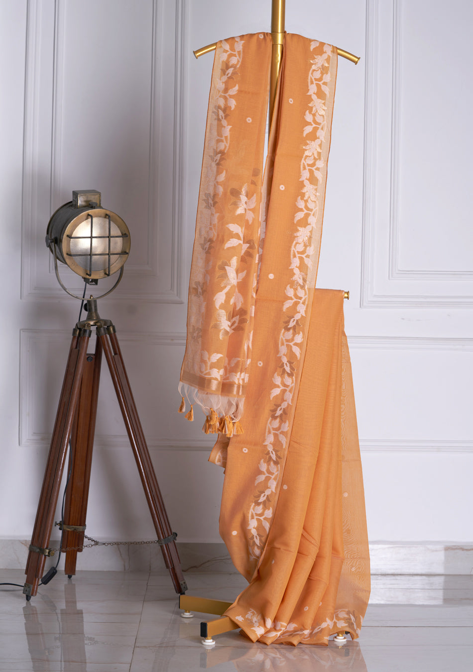 Orange Jamdani Saree