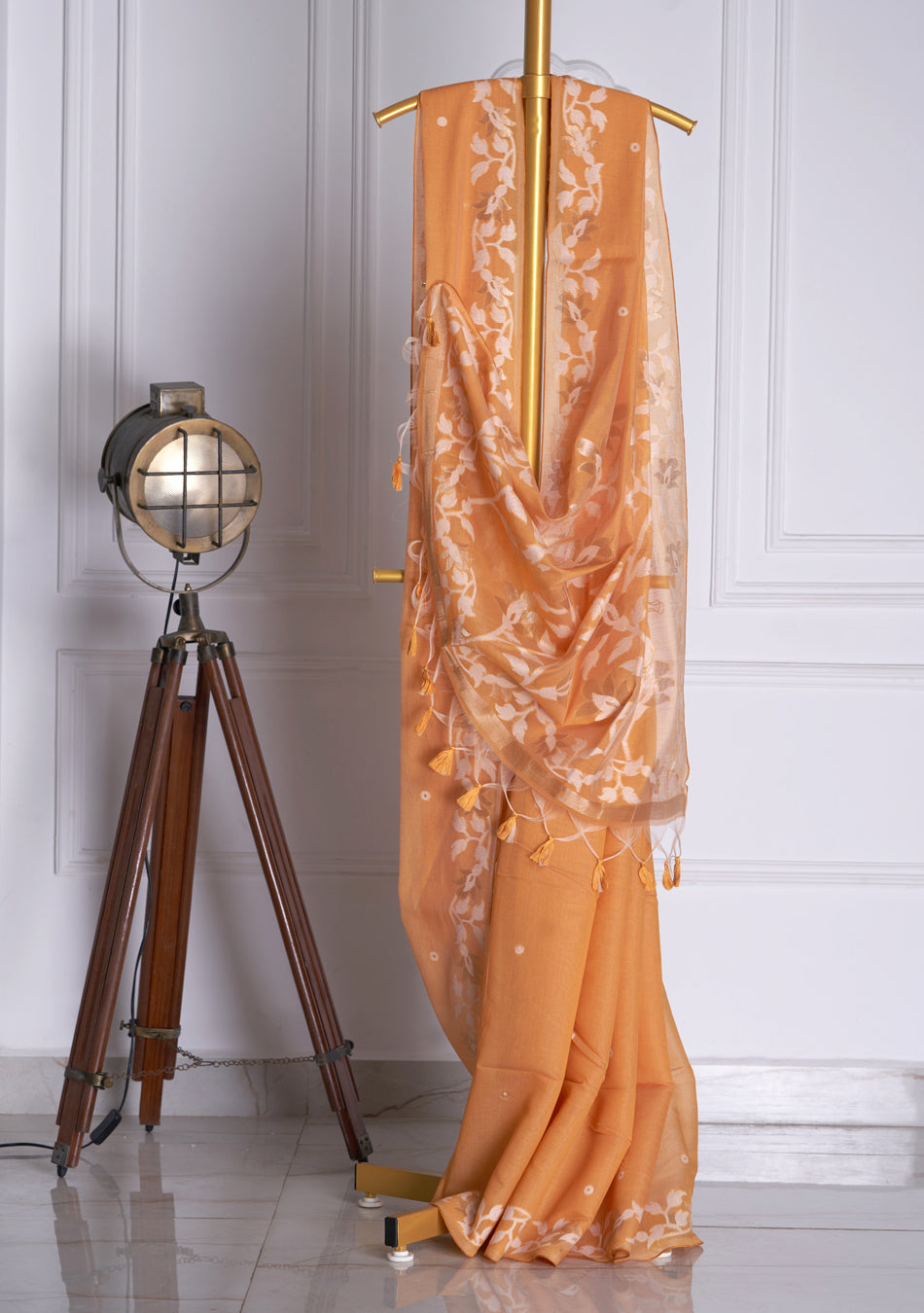 Orange Jamdani Saree