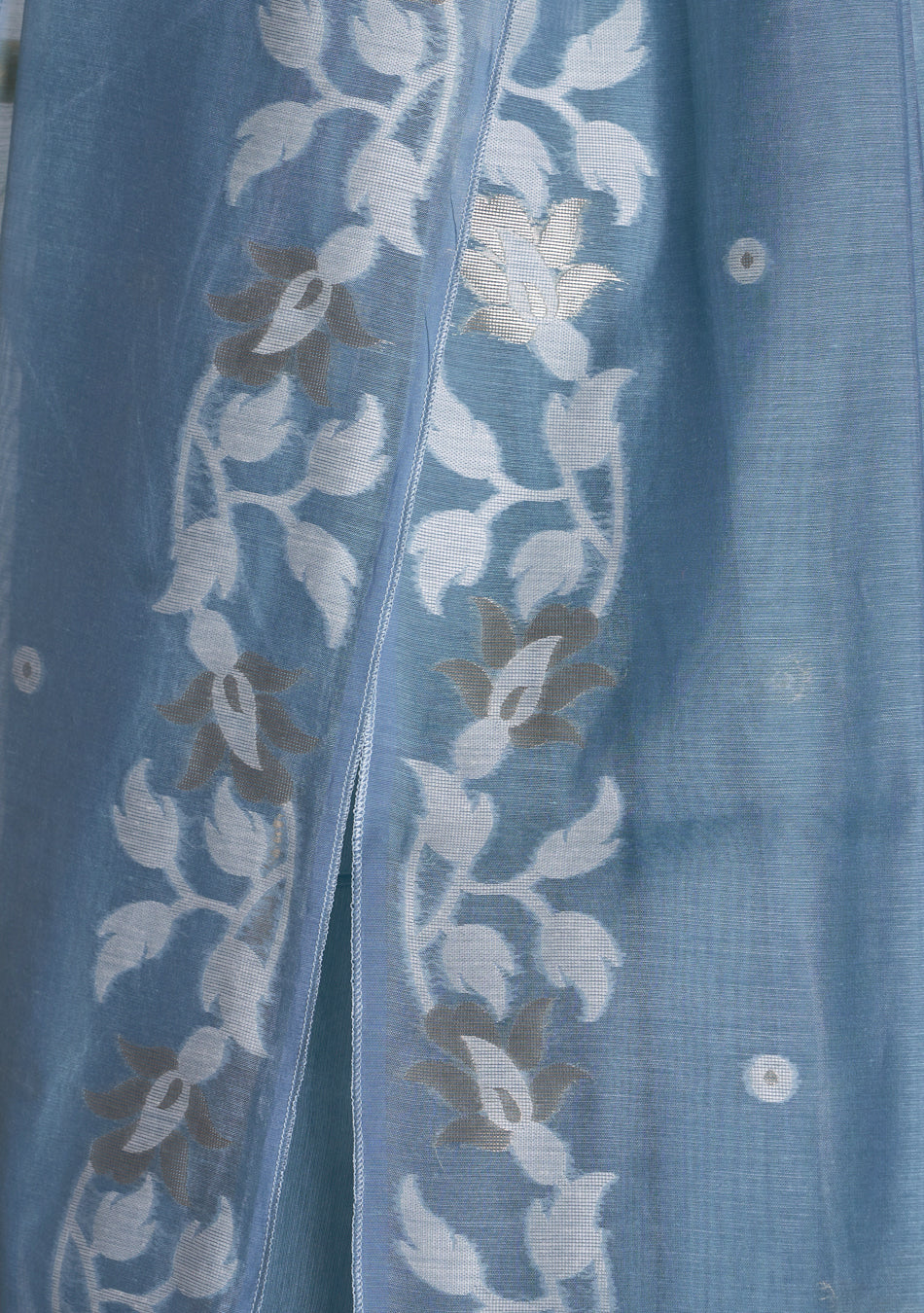 Steel Blue Jamdani Saree