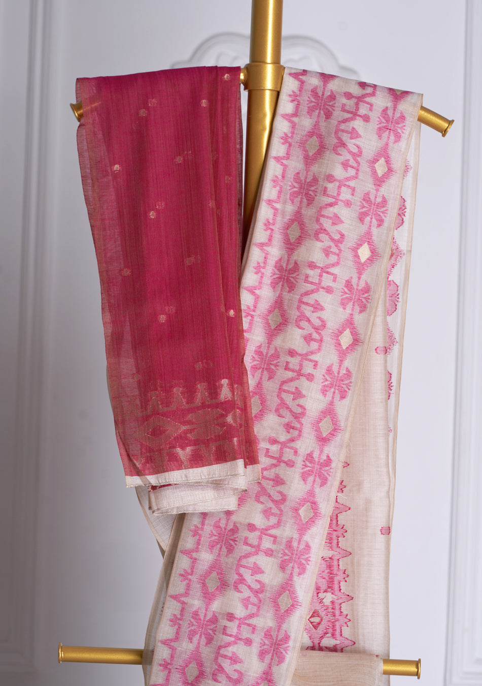 Pink Jamdani Saree