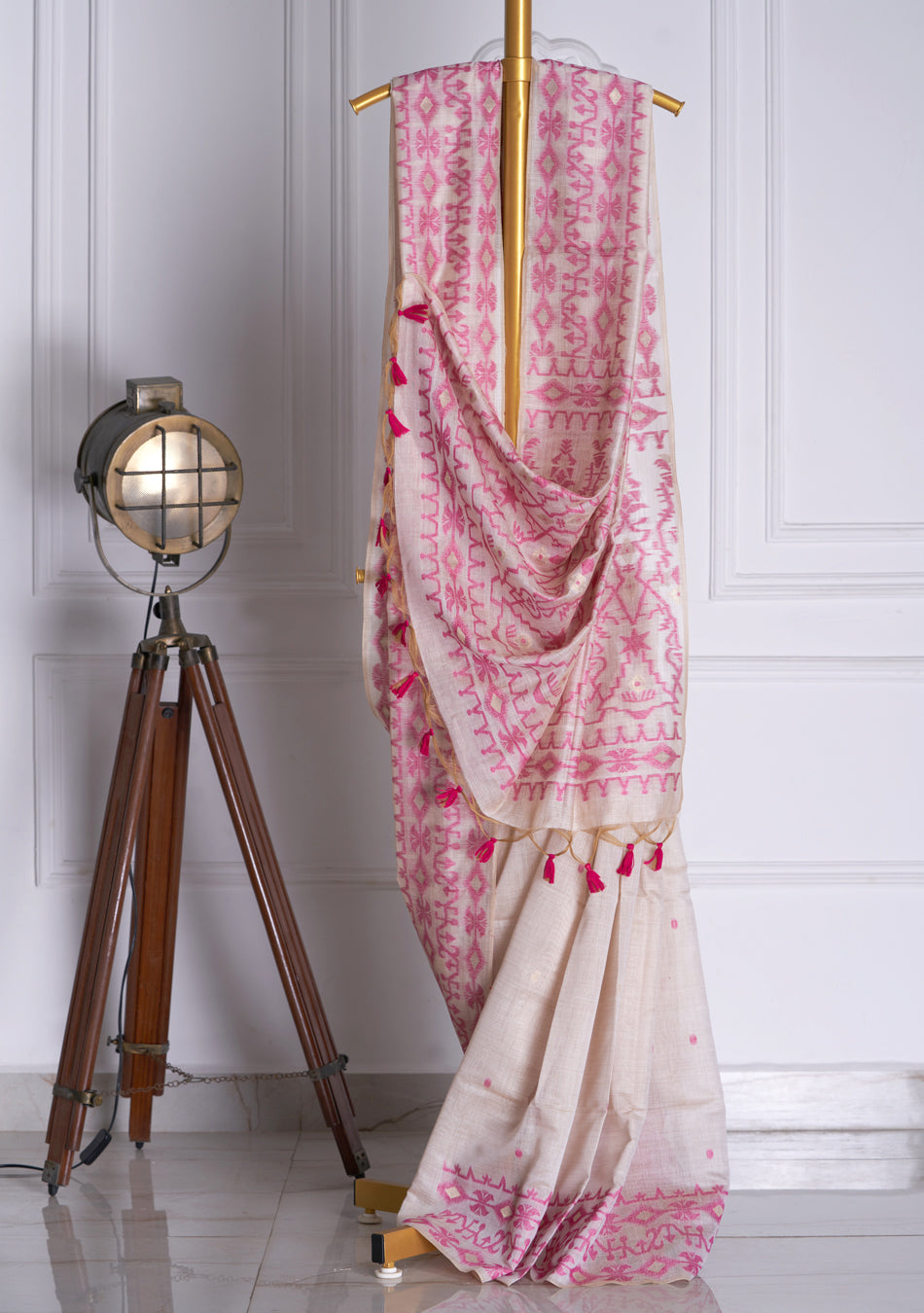 Pink Jamdani Saree