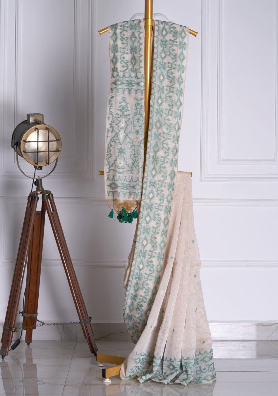 Jamdani Saree Green