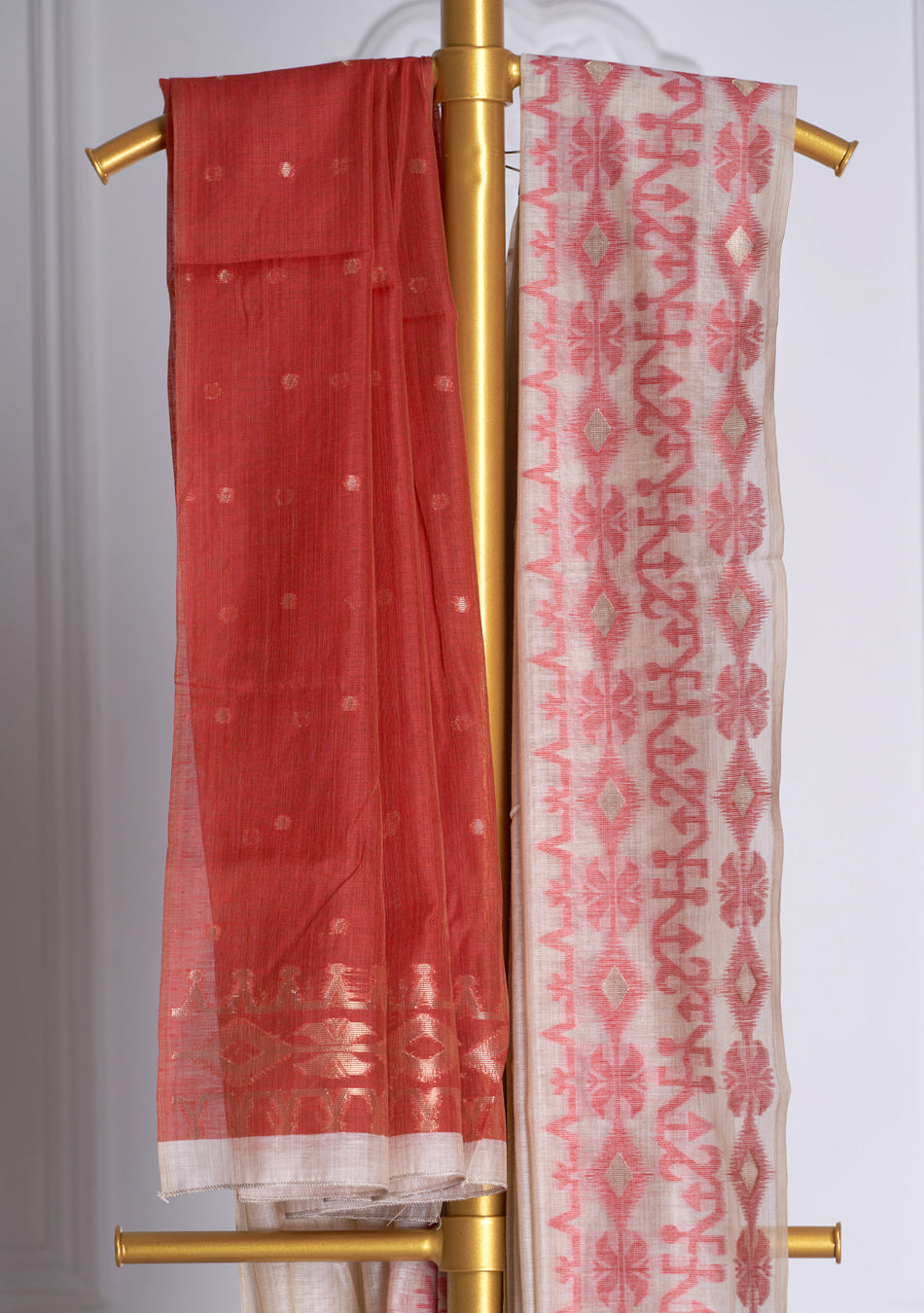 Red Jamdani Saree