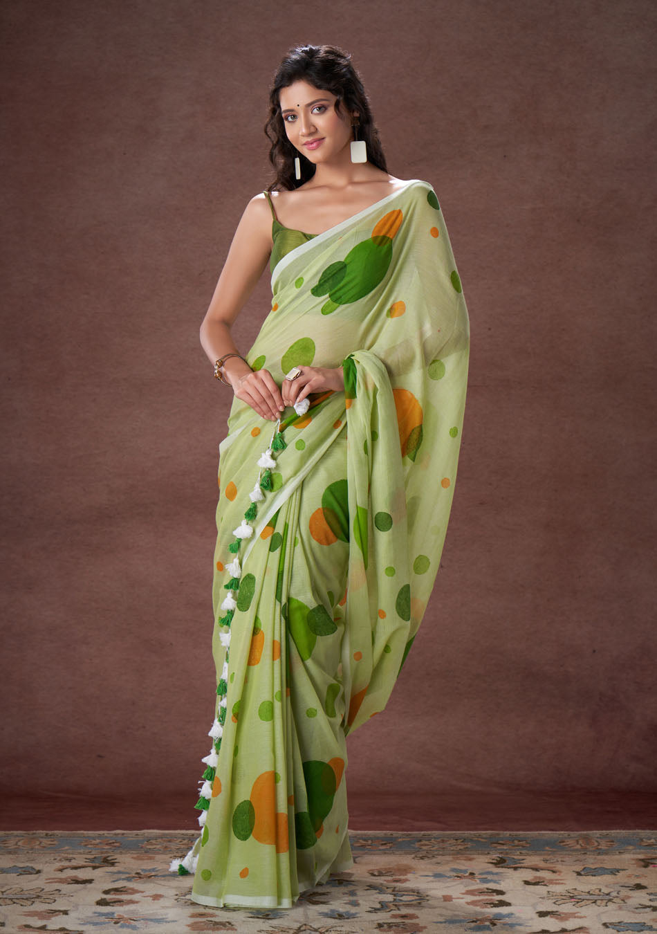 Green and Orange polka