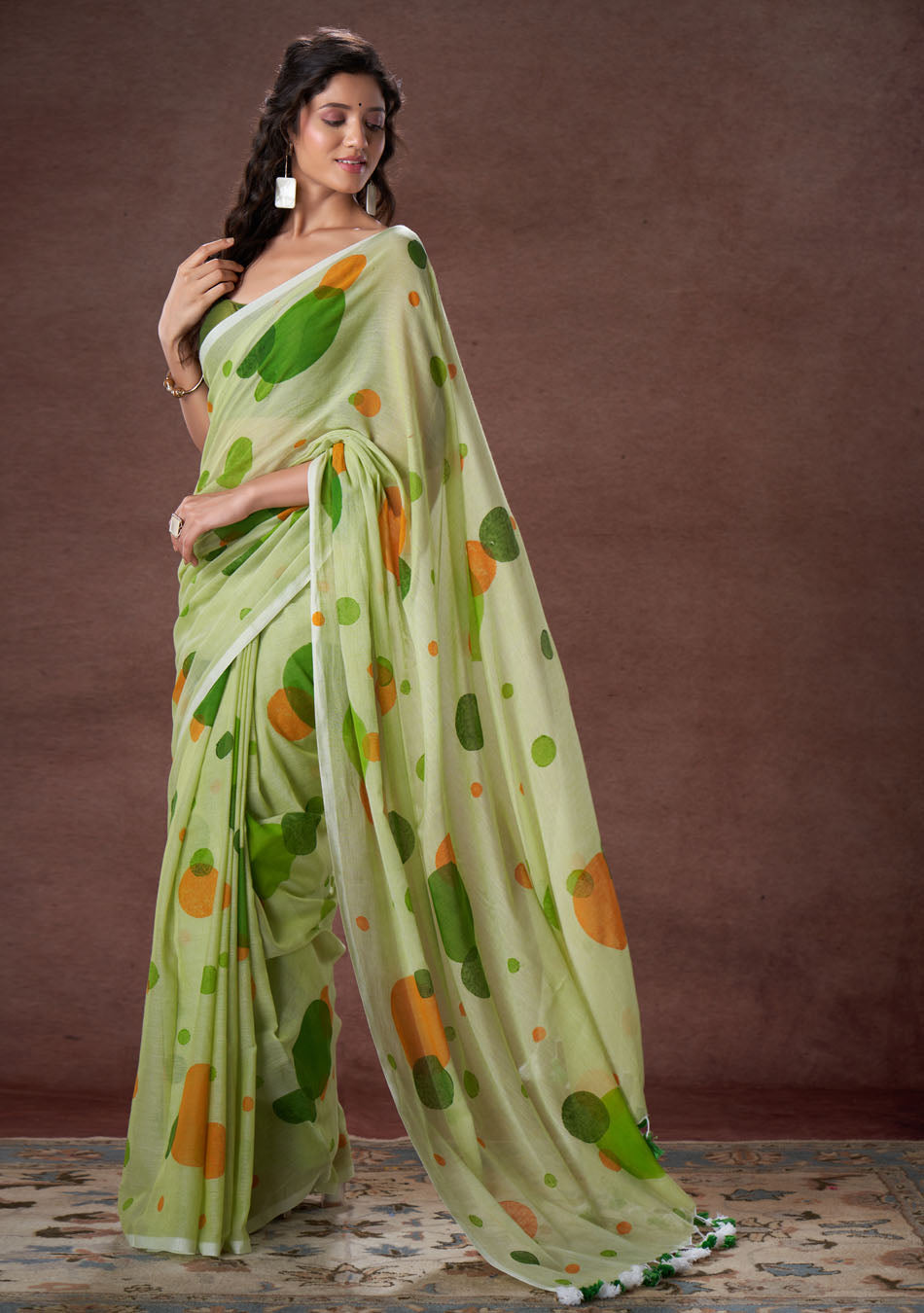 Green and Orange polka