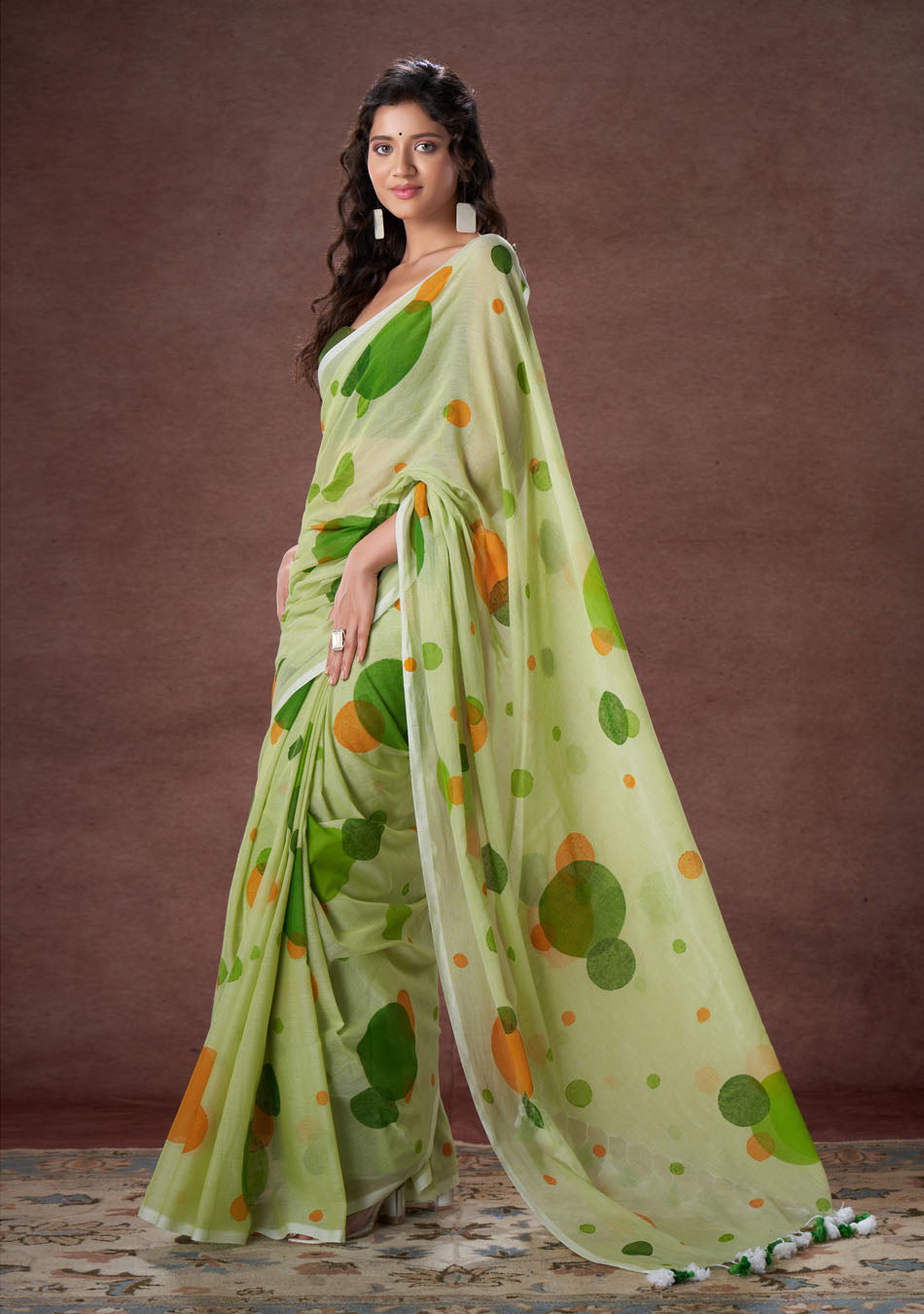 Green and Orange polka