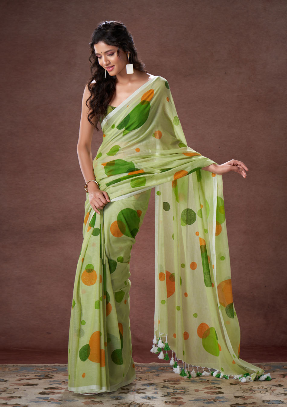 Green and Orange polka