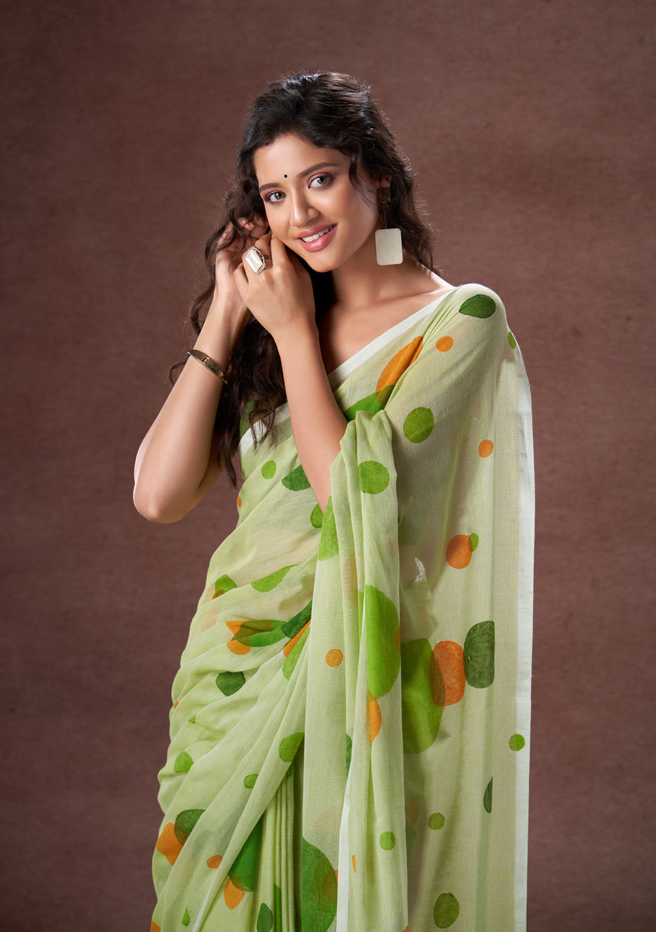 Green and Orange polka