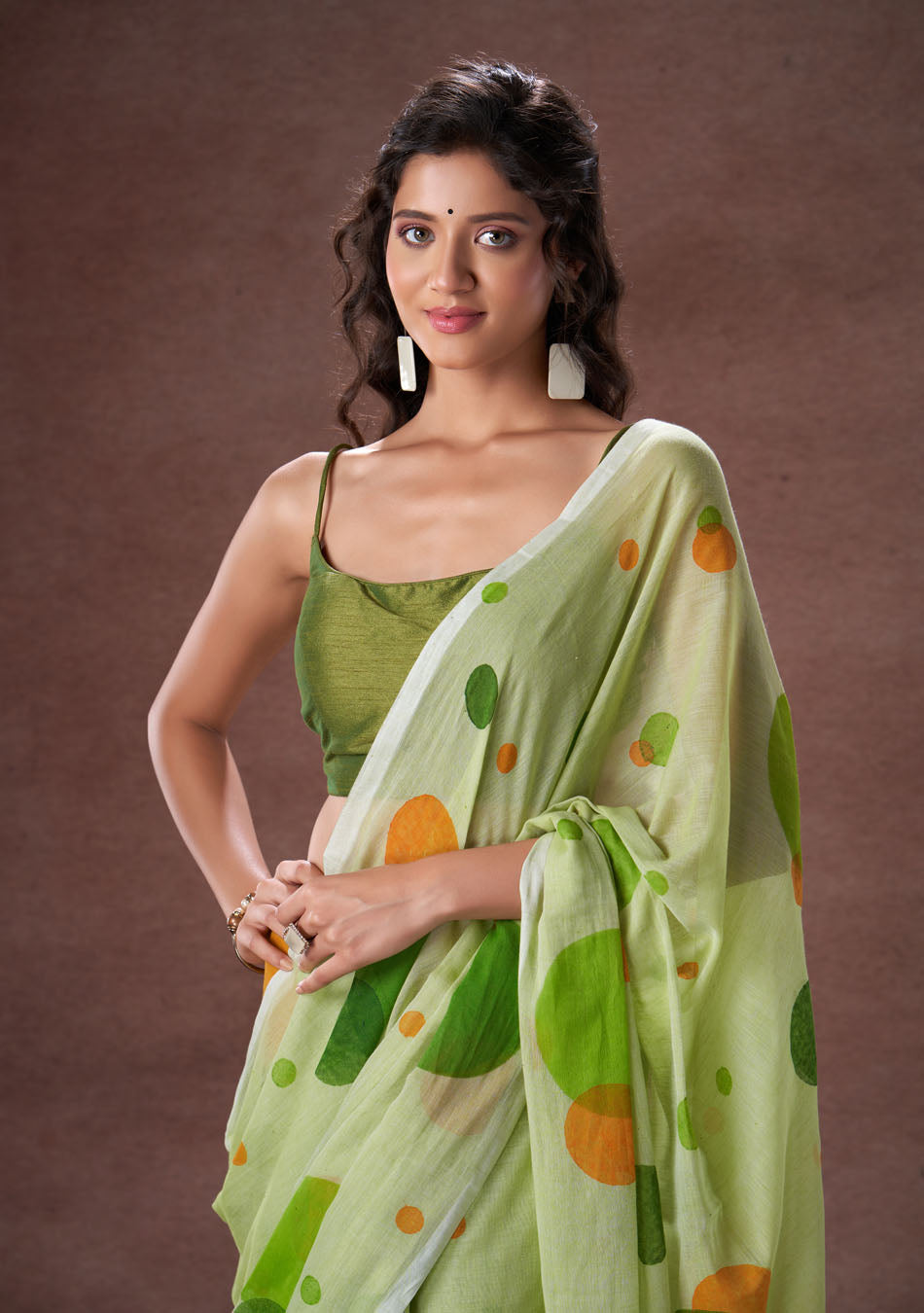 Green and Orange polka