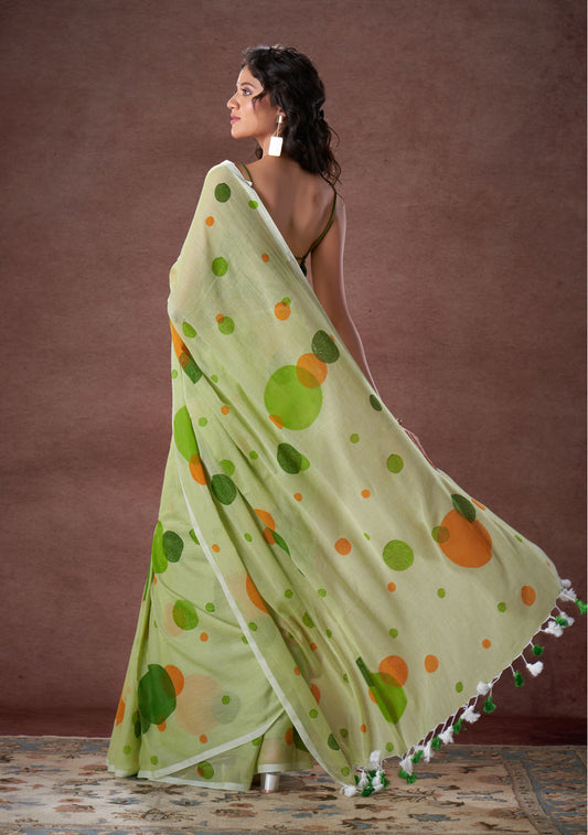 Green and Orange polka