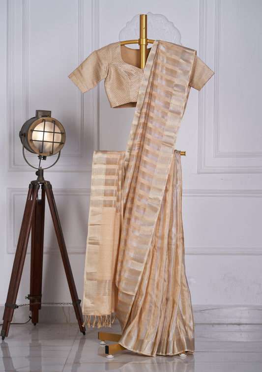 Golden Party wear Saree