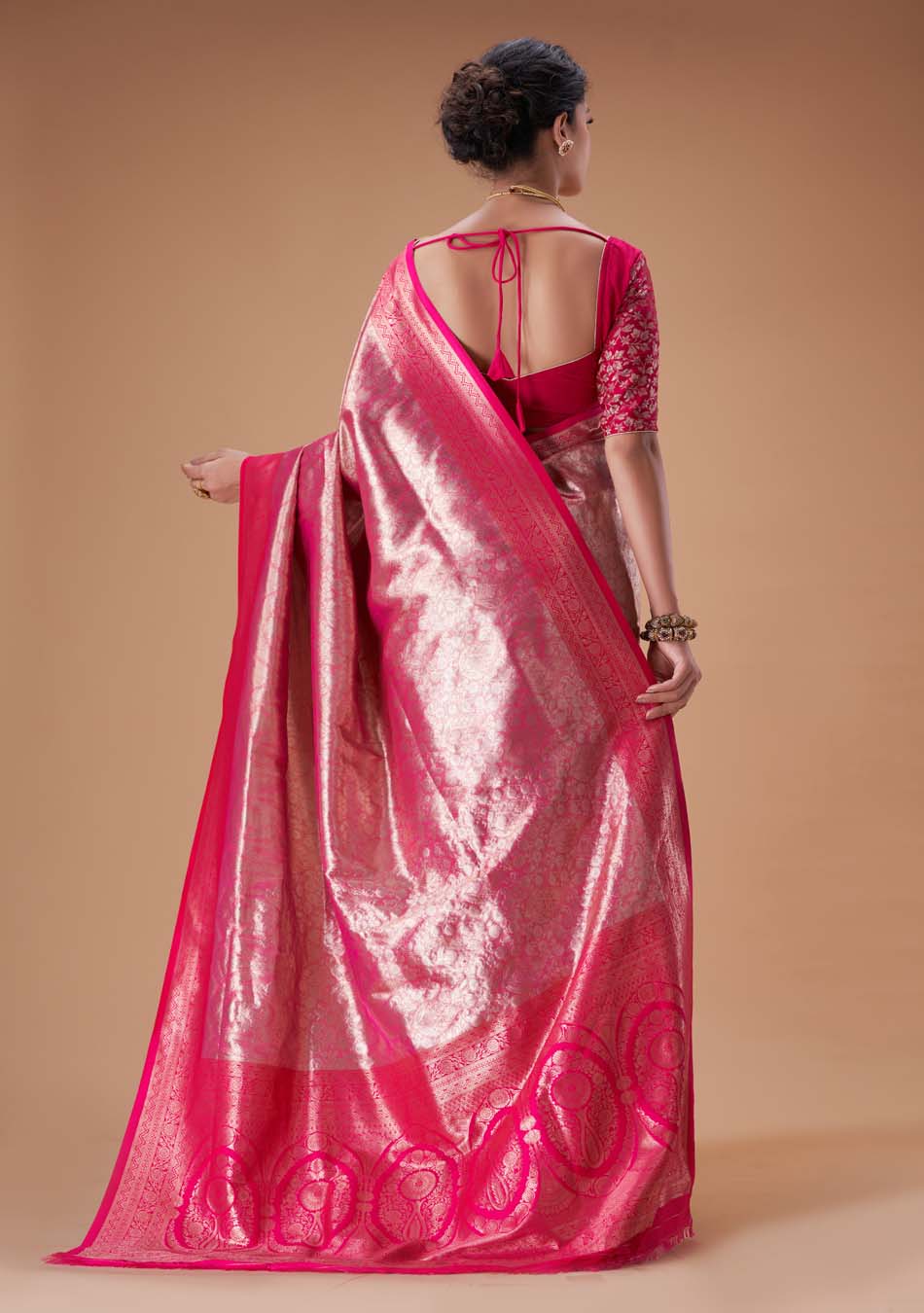 Magenta Gold Saree