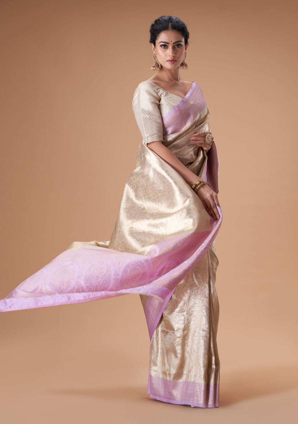 Mauve Gold Silk Saree