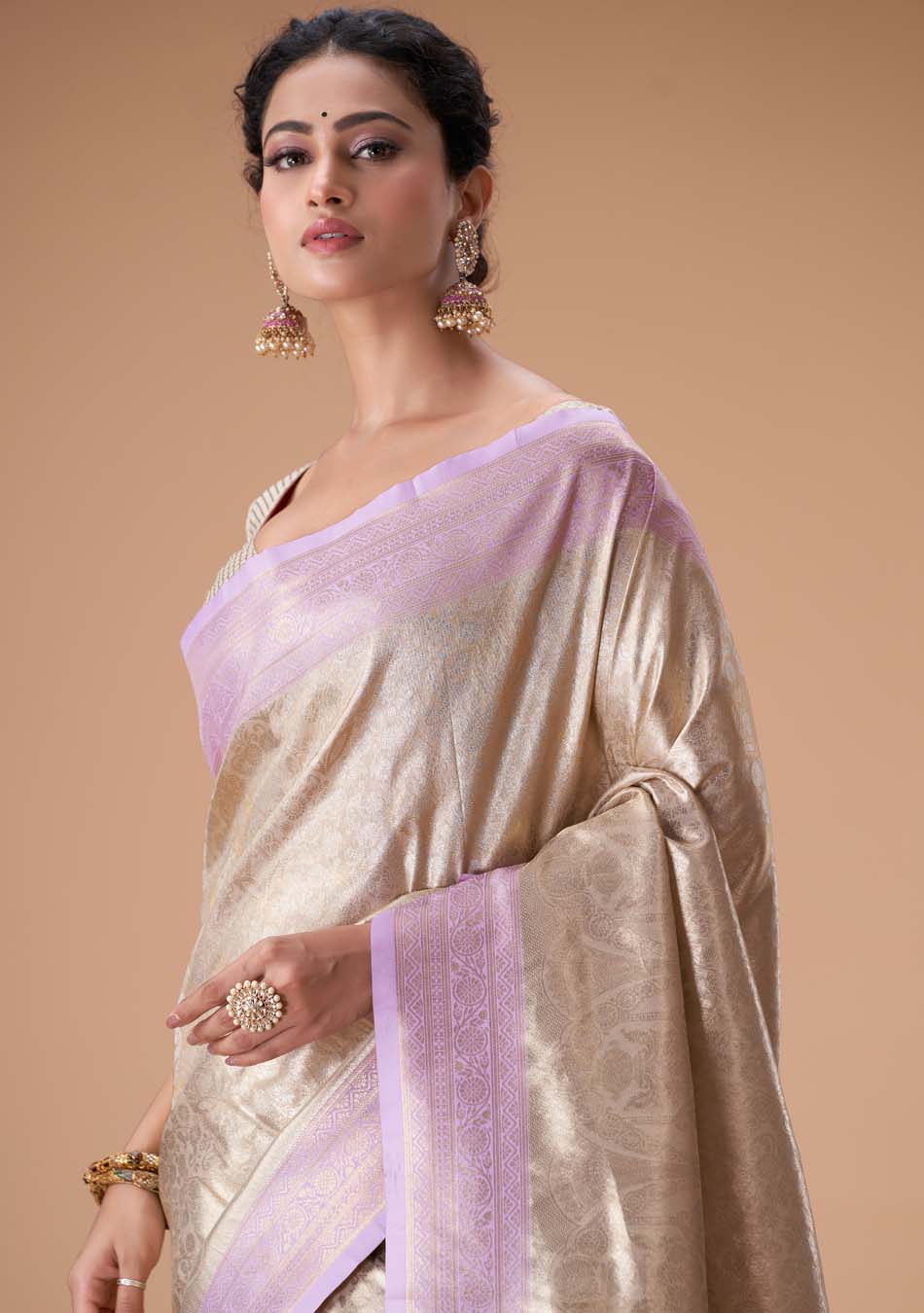Mauve Gold Silk Saree