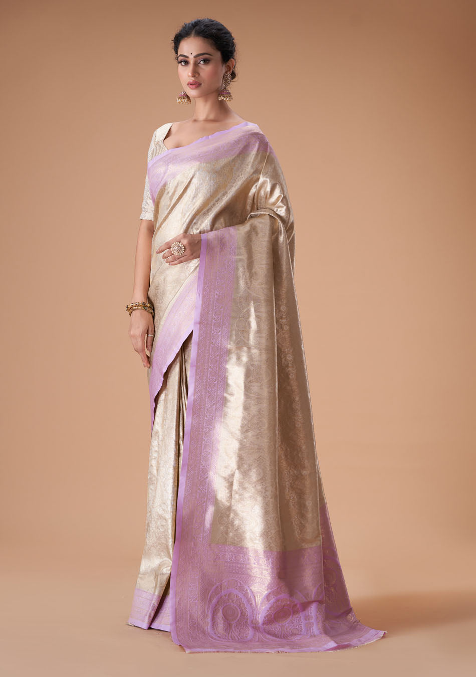 Mauve Gold Silk Saree