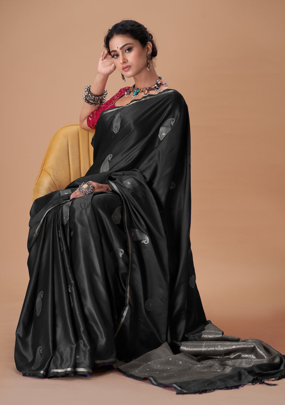 Black Satin Silk