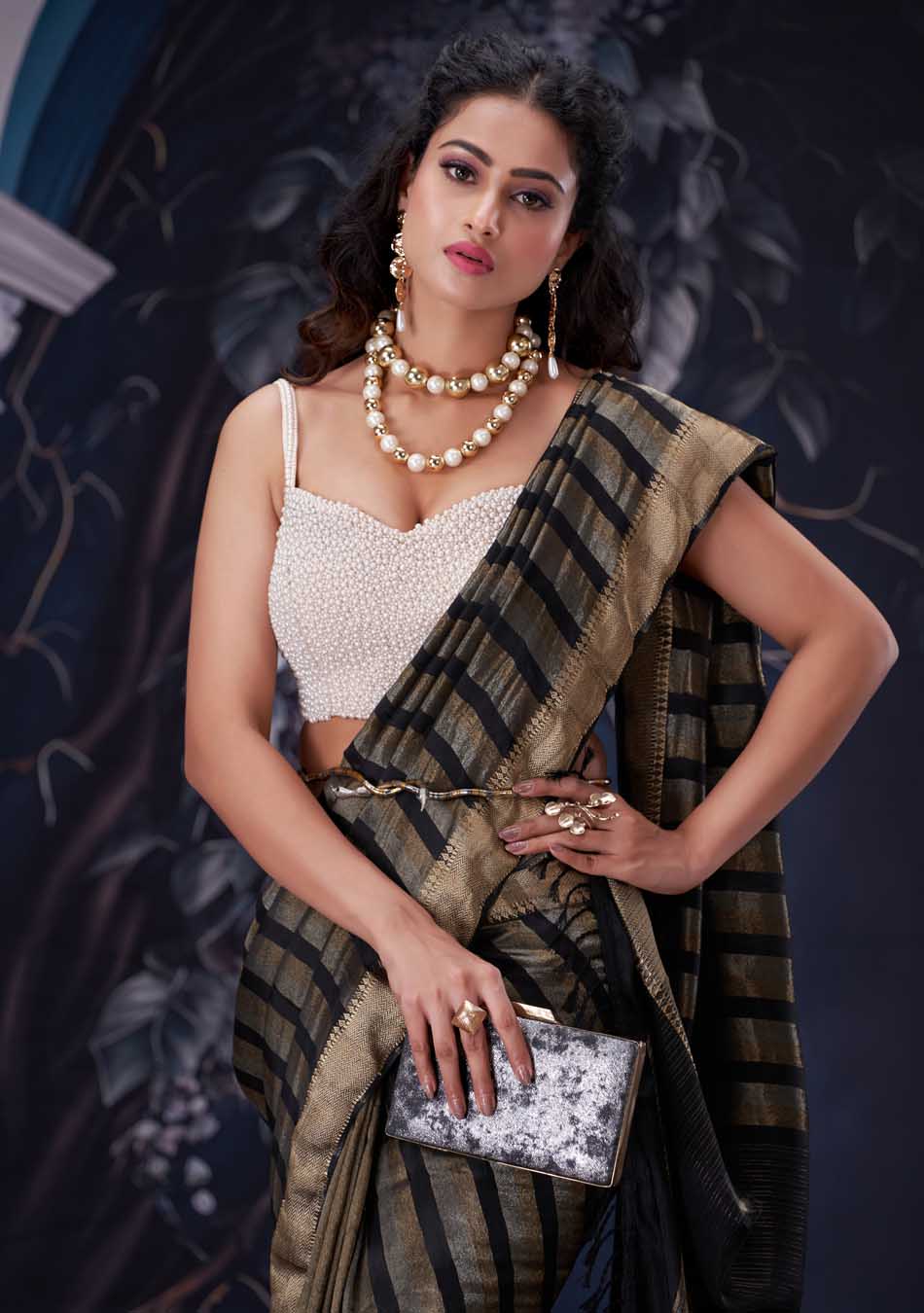 Somber Black Silk Saree
