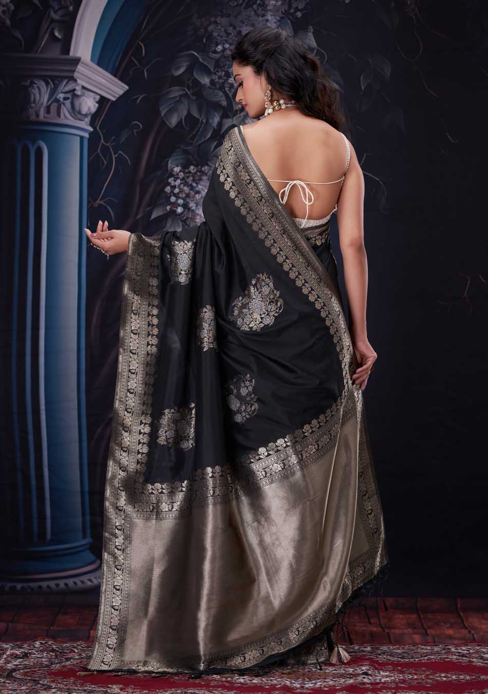 Somber Black Silk Saree
