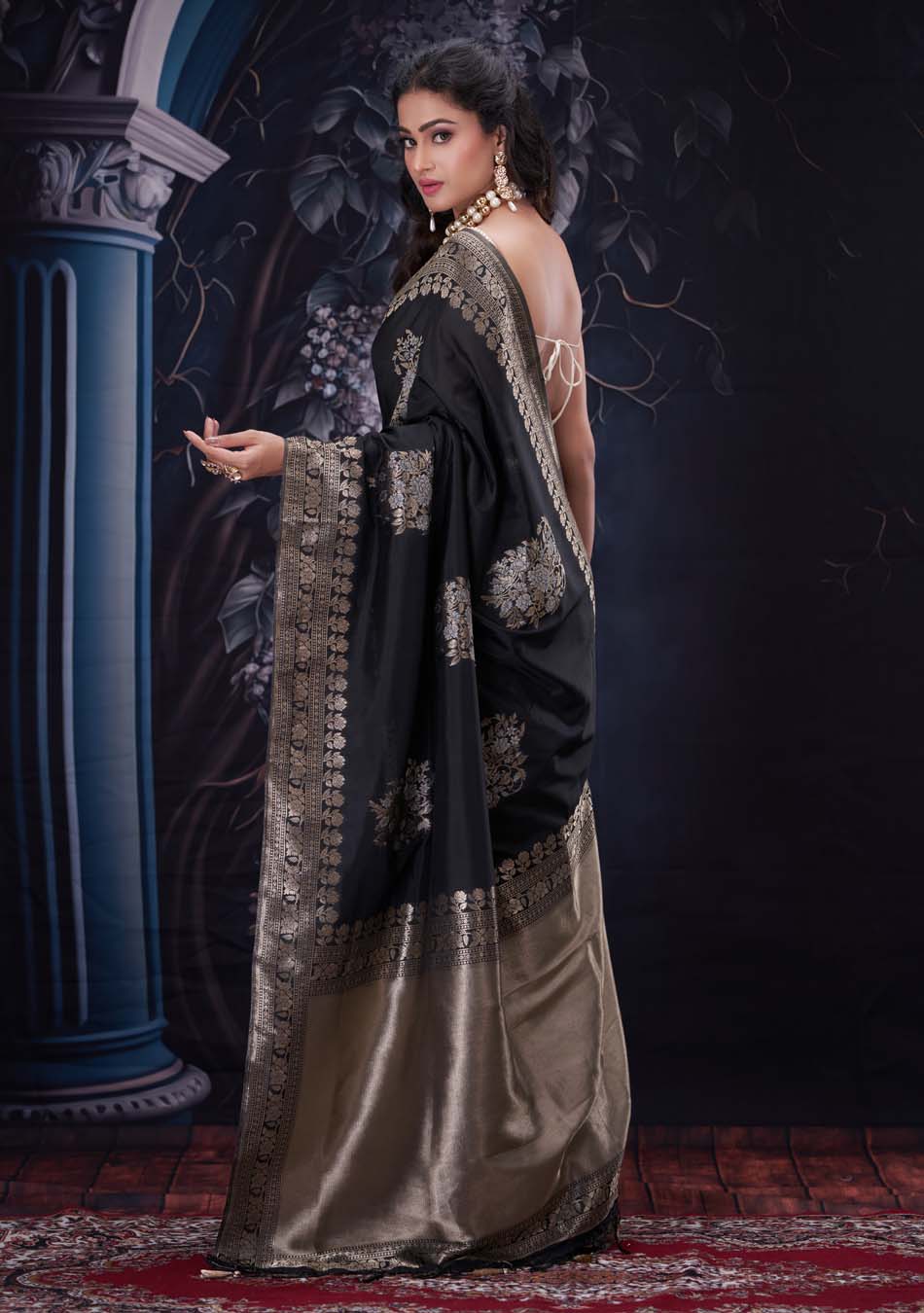 Somber Black Silk Saree