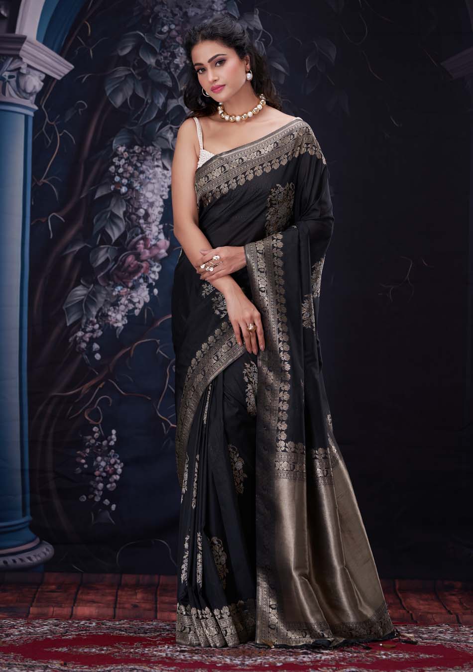 Somber Black Silk Saree