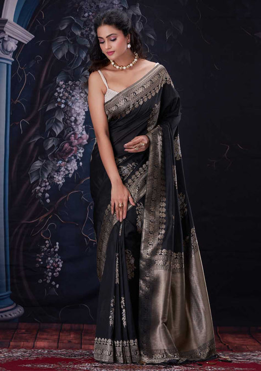 Somber Black Silk Saree
