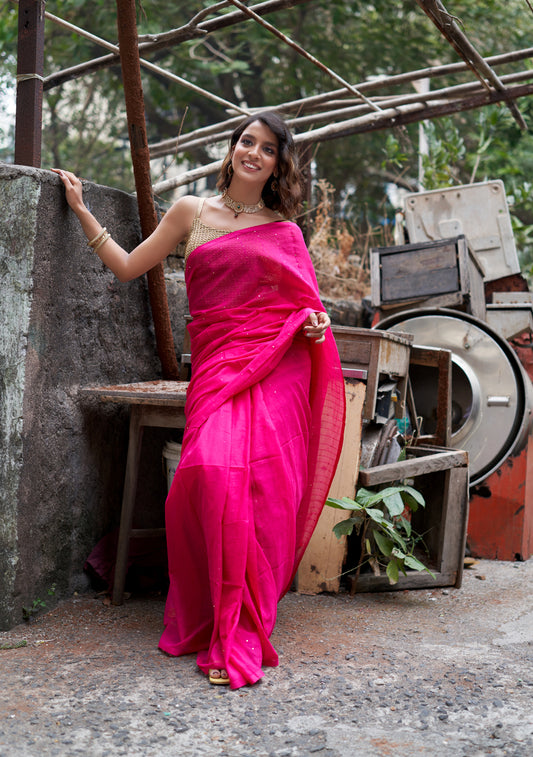 Rani Sequence Saree